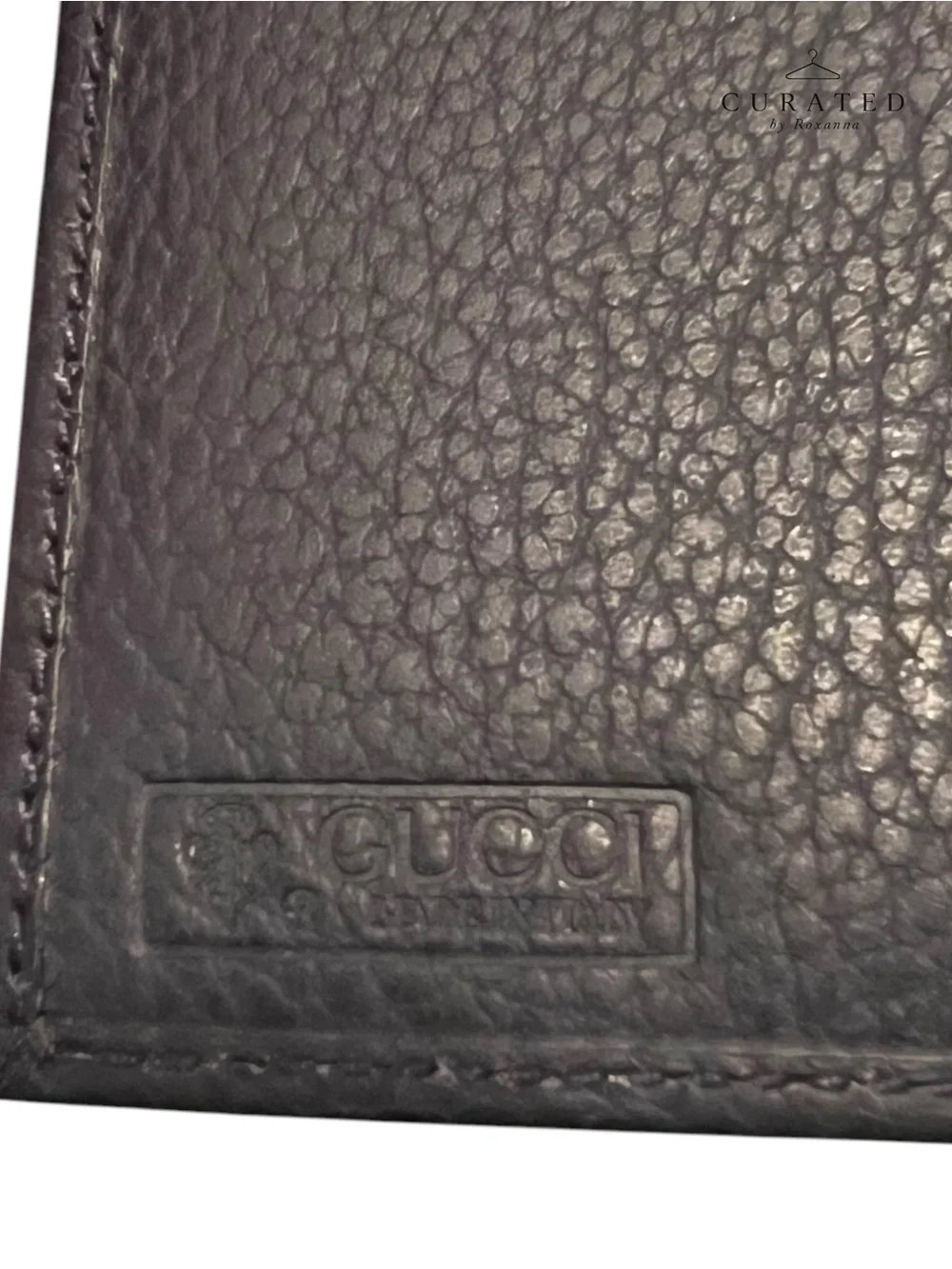 Gucci Vintage Navy Leather Continental Wallet Gold GG + Box & COA
